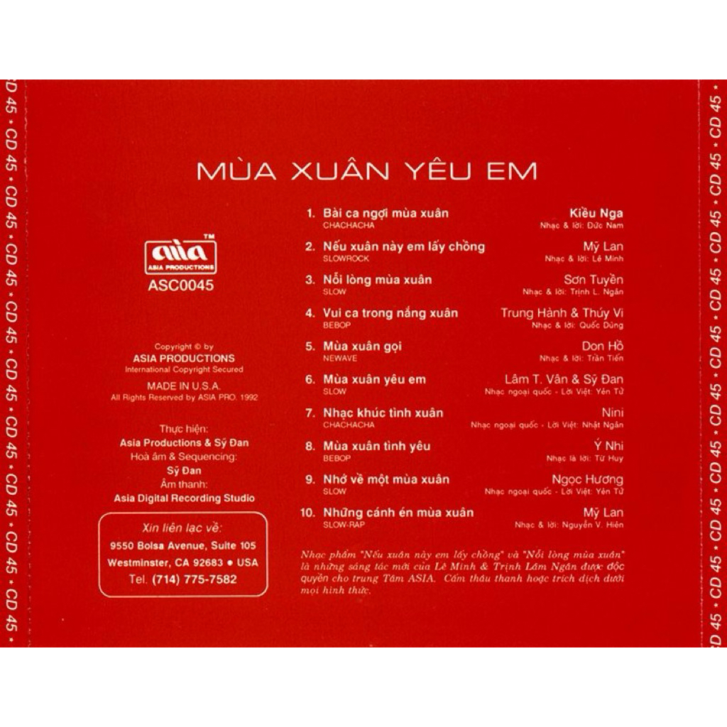Cassette  Tape Mùa Xuân Yêu Em - Nhiều Ca Sĩ