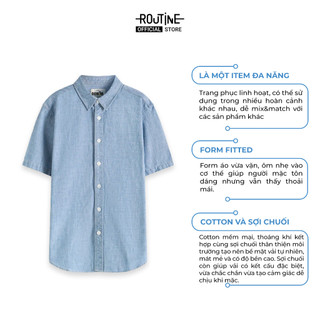Áo Sơ Mi Denim Banana Tay Ngắn Form Fitted - Routine 10S25DSH011
