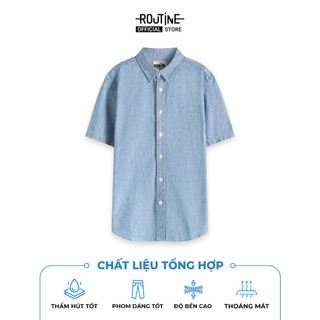 Áo Sơ Mi Denim Banana Tay Ngắn Form Fitted - Routine 10S25DSH011