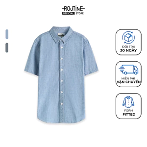 Áo Sơ Mi Denim Banana Tay Ngắn Form Fitted - Routine 10S25DSH011