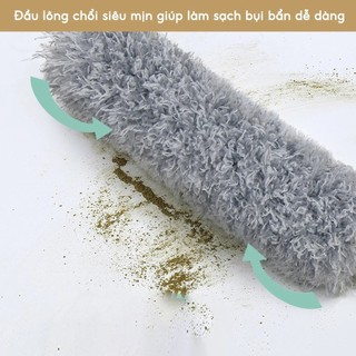 Chổi Quét Trần Nhà Gấp Gọn Chiều Dài Tối Đa 2M8 - Chổi Quét Mạng Nhện Uốn Cong Quét Sạch Phủ Bụi (hàng tốt)
