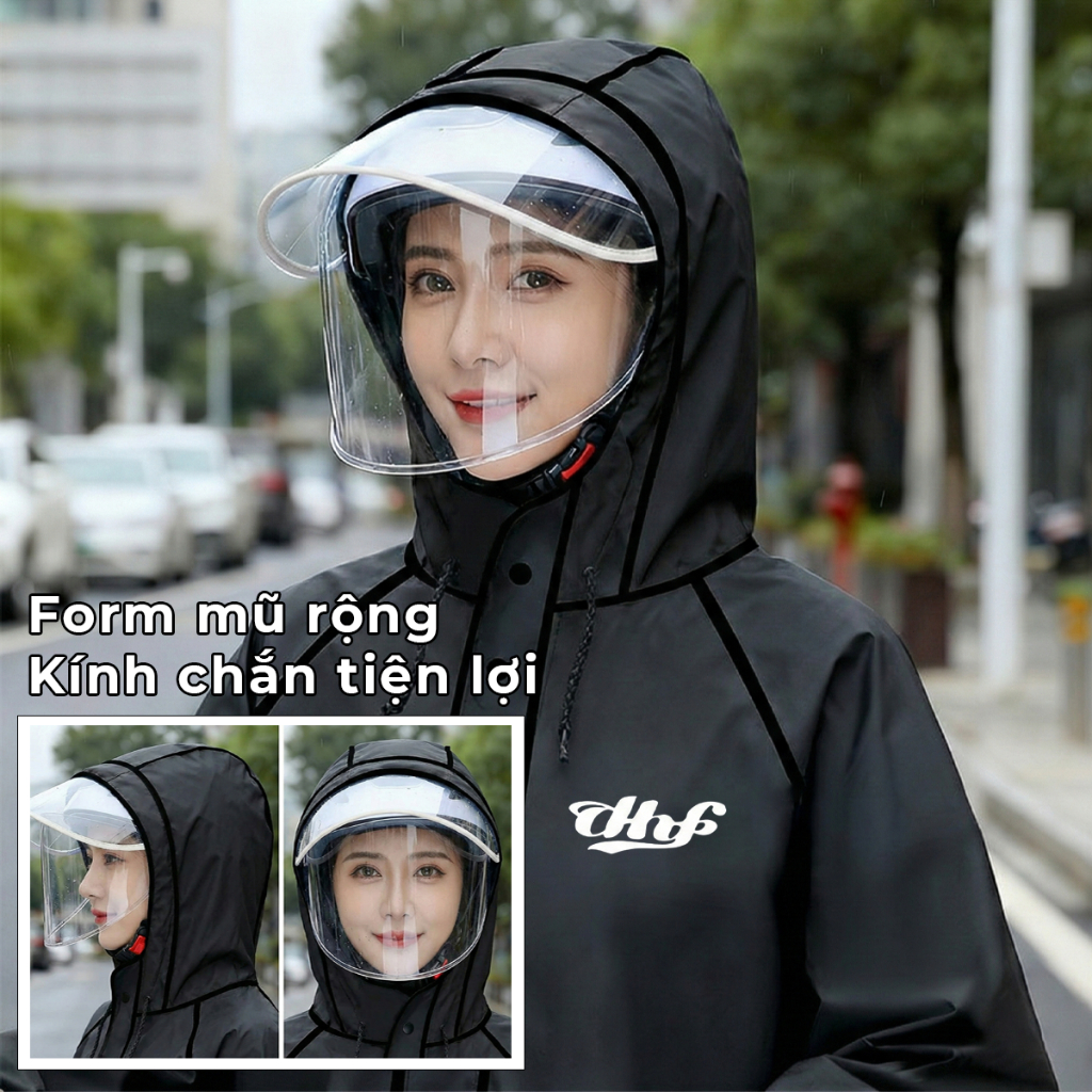 Áo mưa 1 người DHF cao cấp thời trang di xe máy đơn người lớn phi hành gia eva