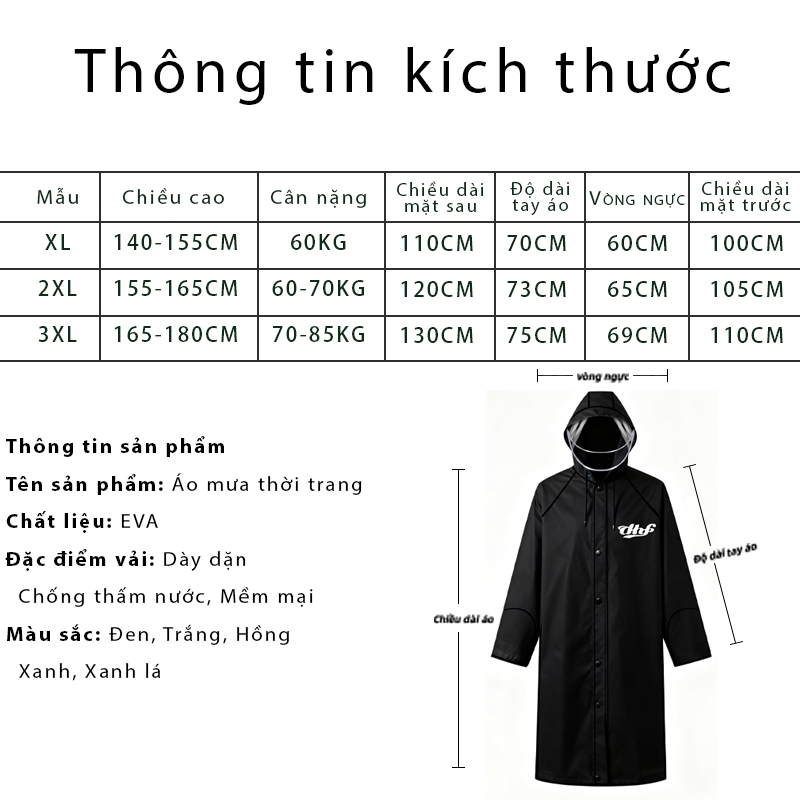 Áo mưa 1 người DHF cao cấp thời trang di xe máy đơn người lớn phi hành gia eva