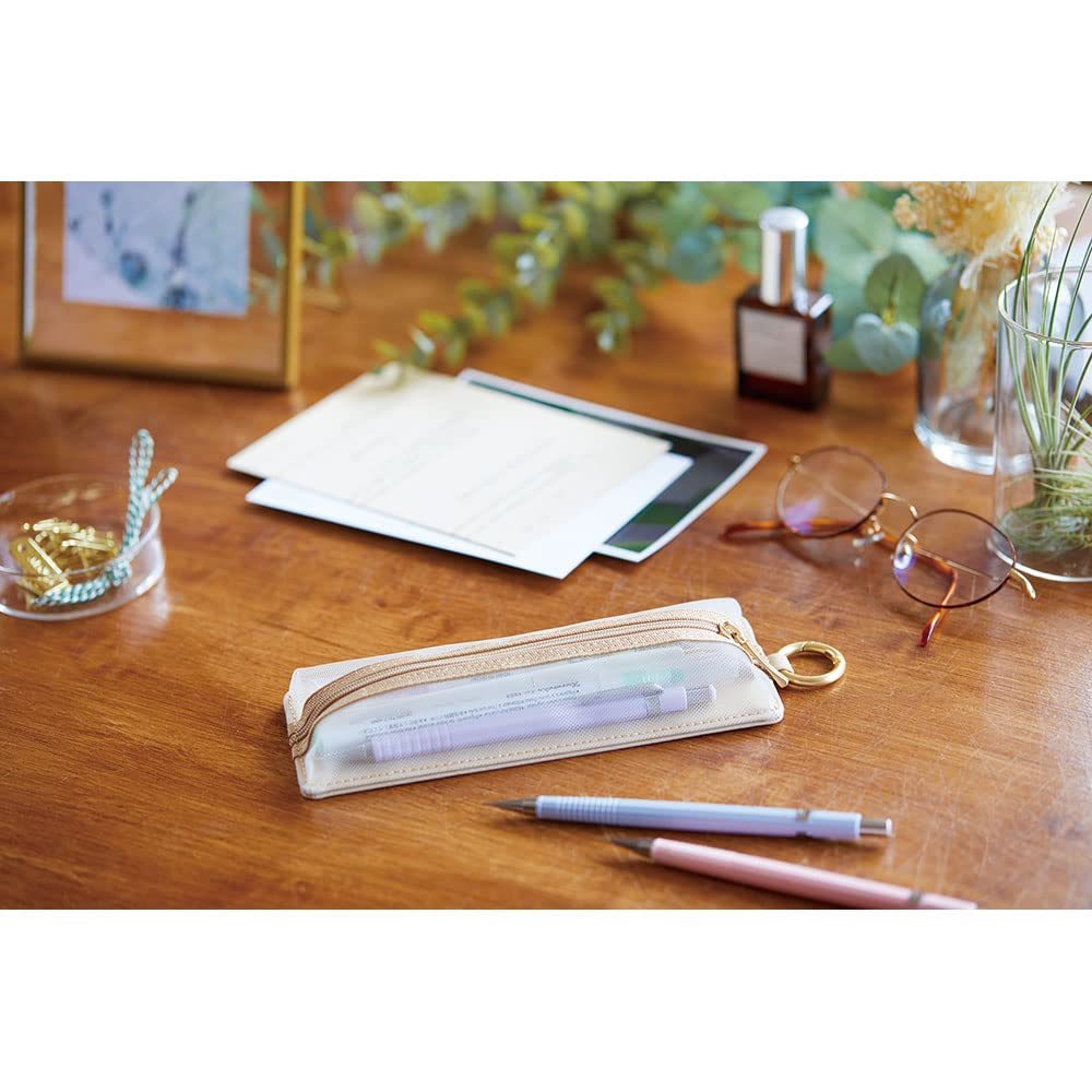 King Jim EMILy Flat Pen Case/Túi Đựng Bút Lưới/Mỏng/Hộp Bút Nhật Bản/Có Móc Treo/EY2190