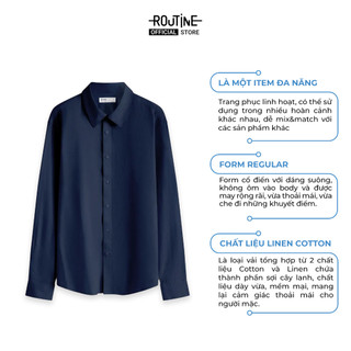 Áo Sơ Mi Nam Tay Dài Vải Linen Cotton Form Regular - Routine 10S25SHL032