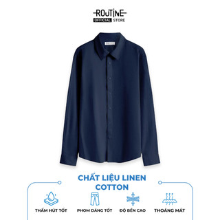 Áo Sơ Mi Nam Tay Dài Vải Linen Cotton Form Regular - Routine 10S25SHL032