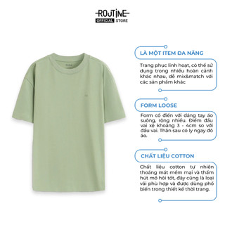 Áo Thun Nam Tay Ngắn Thêu Logo Cổ Tròn Form Loose - Routine 10S25TSS019