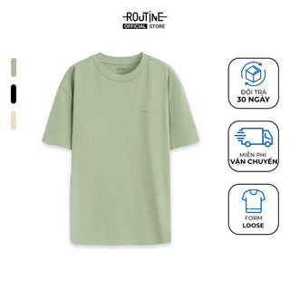 Áo Thun Nam Tay Ngắn Thêu Logo Cổ Tròn Form Loose - Routine 10S25TSS019