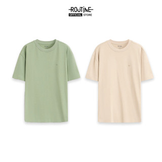 Áo Thun Nam Tay Ngắn Thêu Logo Cổ Tròn Form Loose - Routine 10S25TSS019