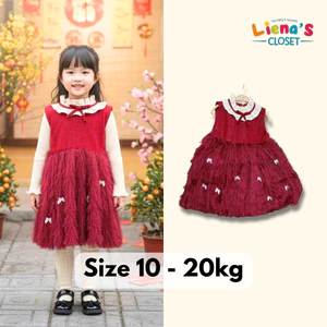 Váy Gile Đỏ Dễ Thương Cho Bé Gái Liena'S Closet