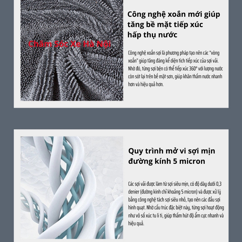 Combo 3 Khăn Lau Xe Superfine Fiber 600gsm – Hút Nước Nhanh, Mềm Mịn, Không Trầy Xước | Tặng 5 Viên Sủi Rửa Kính Cao Cấp
