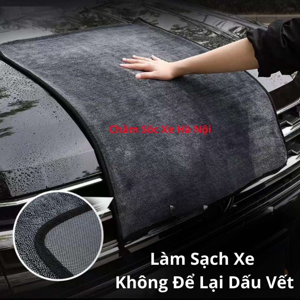 Combo 3 Khăn Lau Xe Superfine Fiber 600gsm – Hút Nước Nhanh, Mềm Mịn, Không Trầy Xước | Tặng 5 Viên Sủi Rửa Kính Cao Cấp