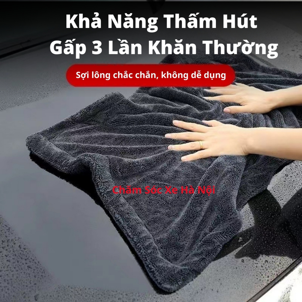 Combo 3 Khăn Lau Xe Superfine Fiber 600gsm – Hút Nước Nhanh, Mềm Mịn, Không Trầy Xước | Tặng 5 Viên Sủi Rửa Kính Cao Cấp