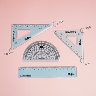 Bộ Thước Eke 4 Món Dùng Học Toán CLASSMATE In Nhiều Hình Chất Liệu Nhựa An Toàn Cho Học Sinh CL-RS113/114/115