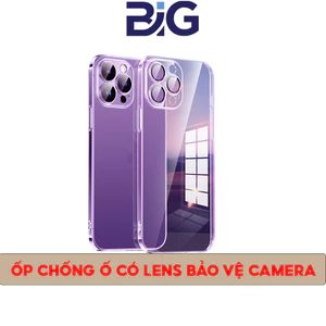 Ốp Lưng Trong Suốt Có Cường Lực Bảo Vệ Ống Camera Chống Sốc Viền Dẻo Cho IP 12-13-14-15-16-Chống Sốc