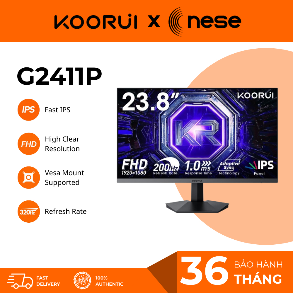 ⭐ Màn Hình Gaming KOORUI G2411P 24" FHD | IPS | 200Hz | 1ms – Siêu Mượt, Giá Siêu Ngon! ⭐