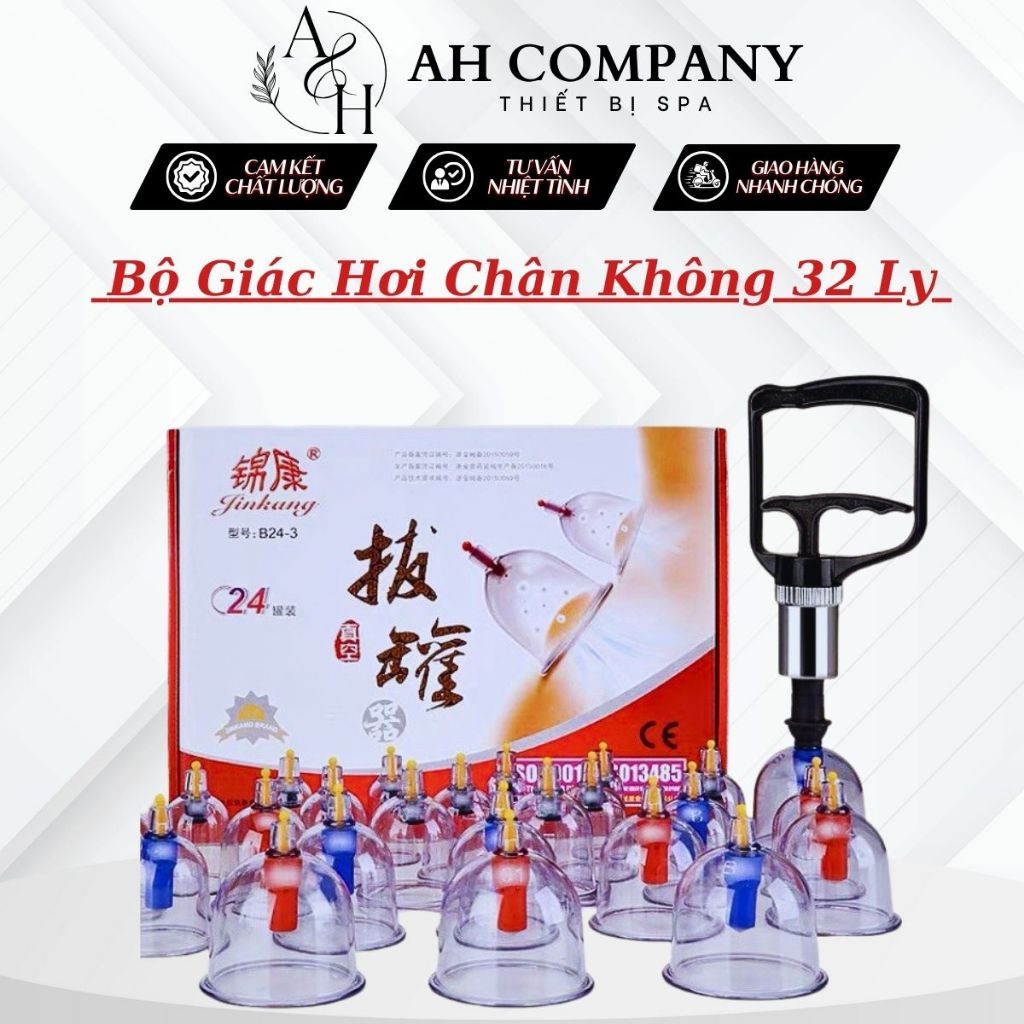 Bộ Giác Hơi Chân Không 12, 24, 32  Ly Không Dùng Lửa Giúp Điều Hoà Tuần Hoàn Máu, Thư Giãn Đả Thông Kinh Lạc