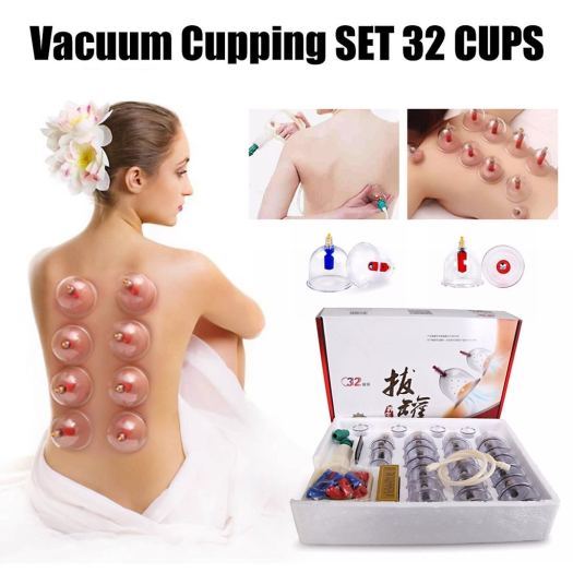 Bộ Giác Hơi Chân Không 12, 24, 32  Ly Không Dùng Lửa Giúp Điều Hoà Tuần Hoàn Máu, Thư Giãn Đả Thông Kinh Lạc