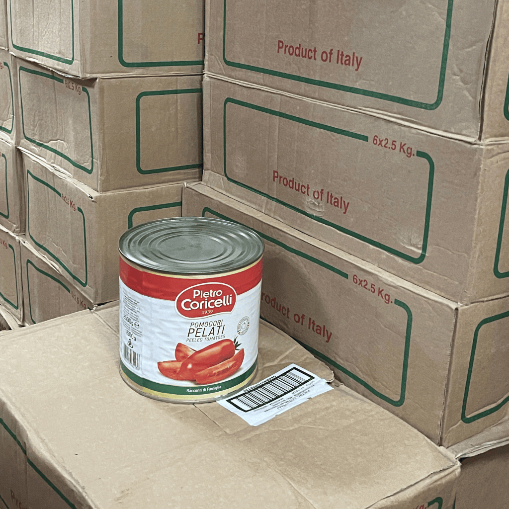 Cà chua lột vỏ Pietro Coricelli Pomodori Pelati 2.5kg, Cà chua đóng hộp nấu sốt, nấu súp [Date 08.2027]