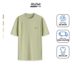 Áo Thun Vải Cotton Nhãn Trang Trí Form Regular - Routine 10S25TSS002