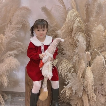 [Ảnh Con Gái Shop] Váy Nhung Đỏ Vải Nhung Cao Cấp Loại 1 Diện Tết - Noel Cho Bé Gái 6M - 7 Tuổi V02