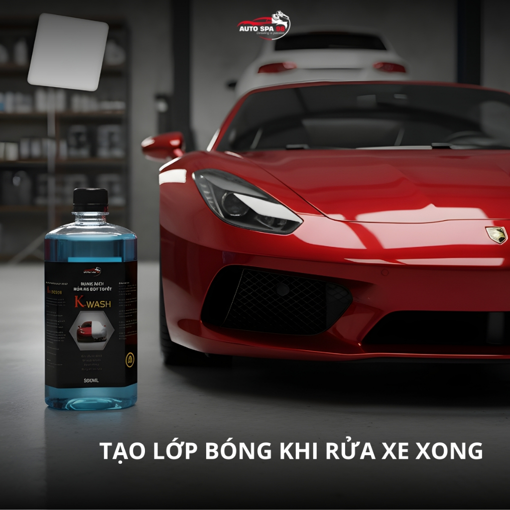 Combo 2 Chai Dung Dịch Rửa Xe Bọt Tuyết K-WASH 500ml – Đậm Đặc – Sạch Sâu – Bóng Sơn – Chiết Từ Can 5L