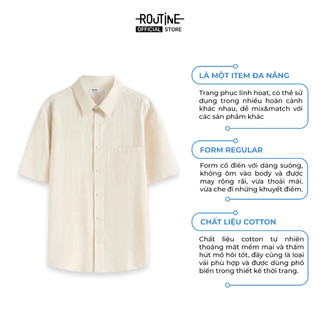 Áo Sơ Mi Tay Ngắn Nam Vải Texture Form Regular - Routine 10F25SHS006