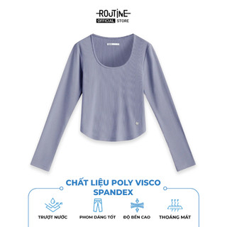 Áo Thun Tay Dài Nữ Có Nhãn Metal Form Fitted - Routine 10F25TSLW001