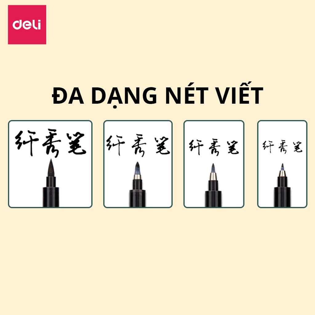 Bút Thư Pháp Chữ Hán Deli – Có Thể Đổ Mực, Phù Hợp Luyện Viết