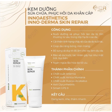 Kem K INNO Dưỡng Phục Hồi Da Khẩn Cấp Innoaesthetics Inno Derma Skin Repair CHÍNH HÃNG