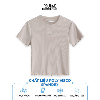 Áo Thun Tay Ngắn Nữ Cổ Vuông Form Fitted Cropped - Routine 10F25TSSW003