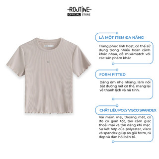 Áo Thun Tay Ngắn Nữ Cổ Vuông Form Fitted Cropped - Routine 10F25TSSW003