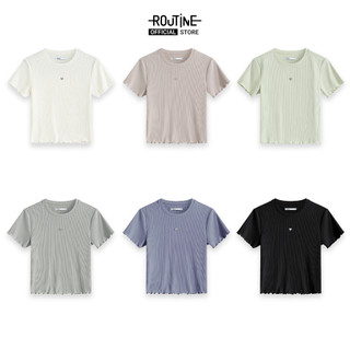 Áo Thun Tay Ngắn Nữ Cổ Vuông Form Fitted Cropped - Routine 10F25TSSW003