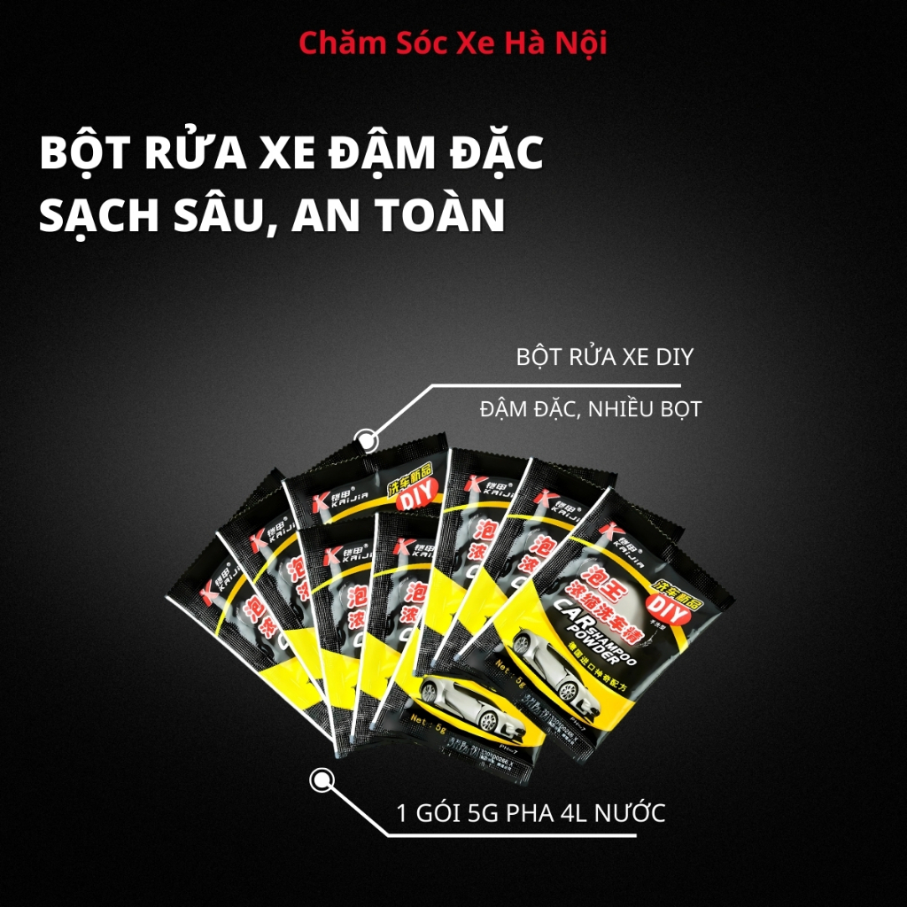 Combo 6 Món Rửa Xe Máy Cao Cấp – Bộ Dụng Cụ Rửa Xe Kèm Nước Rửa Xe K-Wash 500ml