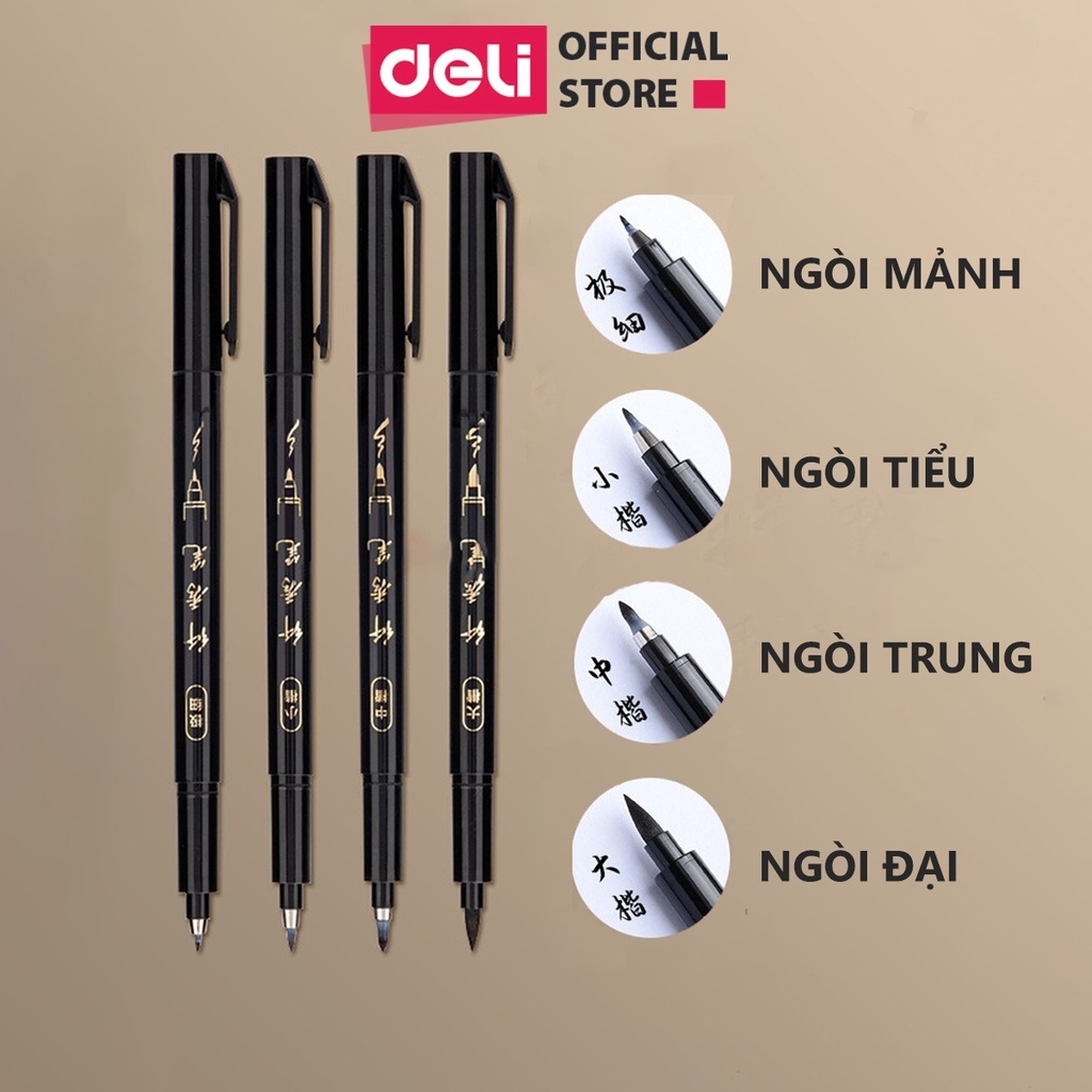 Bút Thư Pháp Chữ Hán Deli – Có Thể Đổ Mực, Phù Hợp Luyện Viết