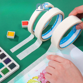 [Combo 5] Cuộn Băng Keo Giấy, Băng Dính Giấy dài 20m Khổ Rộng 1cm, 2cm, 3cm - Dễ Xé, Không Để Lại Vệt Keo