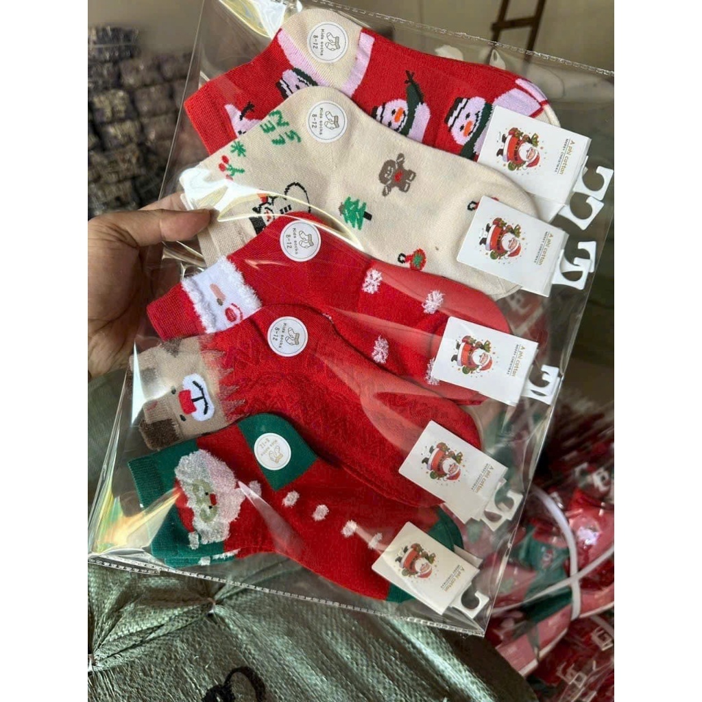 ất noel cho bé từ 1-12 tuổi BUBY KID FASHION T01 chất liệu len cotton hoạ tiết giáng sinh ấm áp
