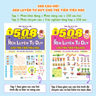 Sách - 508 Câu Hỏi Rèn Luyện Tư Duy Cho Trẻ Tiền Tiểu Học (Dành Cho Trẻ 5–6 Tuổi) – Bộ 2 Tập