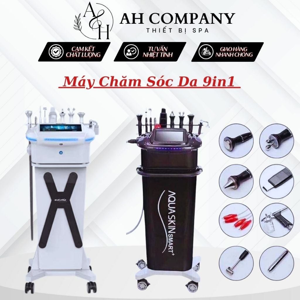 Máy Aqua 9in1, Aqua X, Máy Chăm Sóc Da 9in1 Aqua Skin Smart Spa Giúp Nâng Cơ, Tăng Sinh Collagen