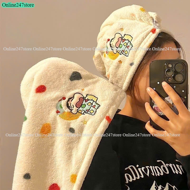 Khăn quấn đầu khô nhanh hình thú đáng yêu, khăn đa năng ủ tóc mềm mịn dày dặn thấm hút tốt