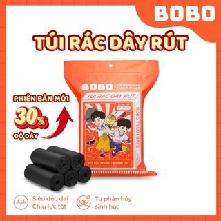 Túi rác BOBO 200 túi có dây rút treo tường chất liệu HDFE siêu chịu lực chống thấm nước không lo bẩn tay