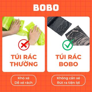 Túi rác BOBO 200 túi có dây rút treo tường chất liệu HDFE siêu chịu lực chống thấm nước không lo bẩn tay