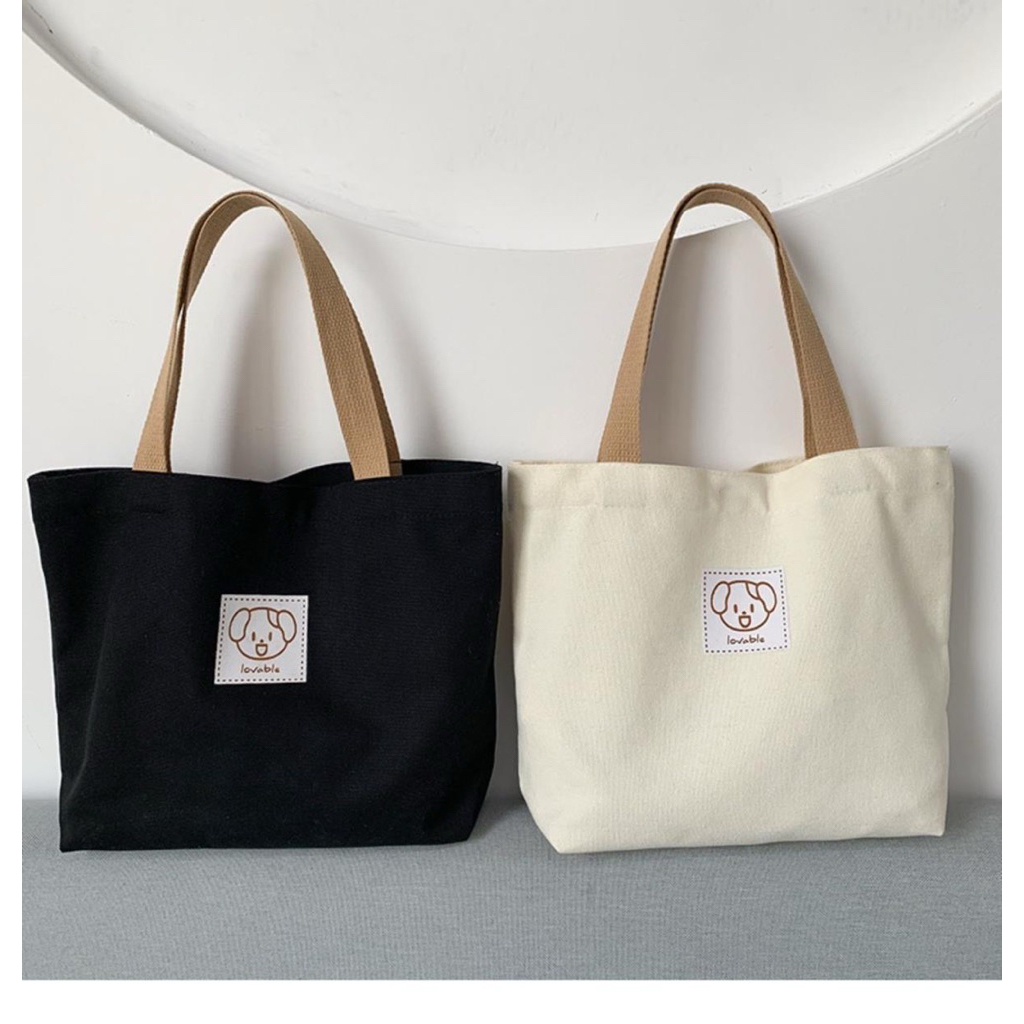 túi tote vải bố đựng đồ đi làm, đựng đồ bỉm sữa có khoá kéo vải bố chống nước tote gấu | BigBuy360 - bigbuy360.vn
