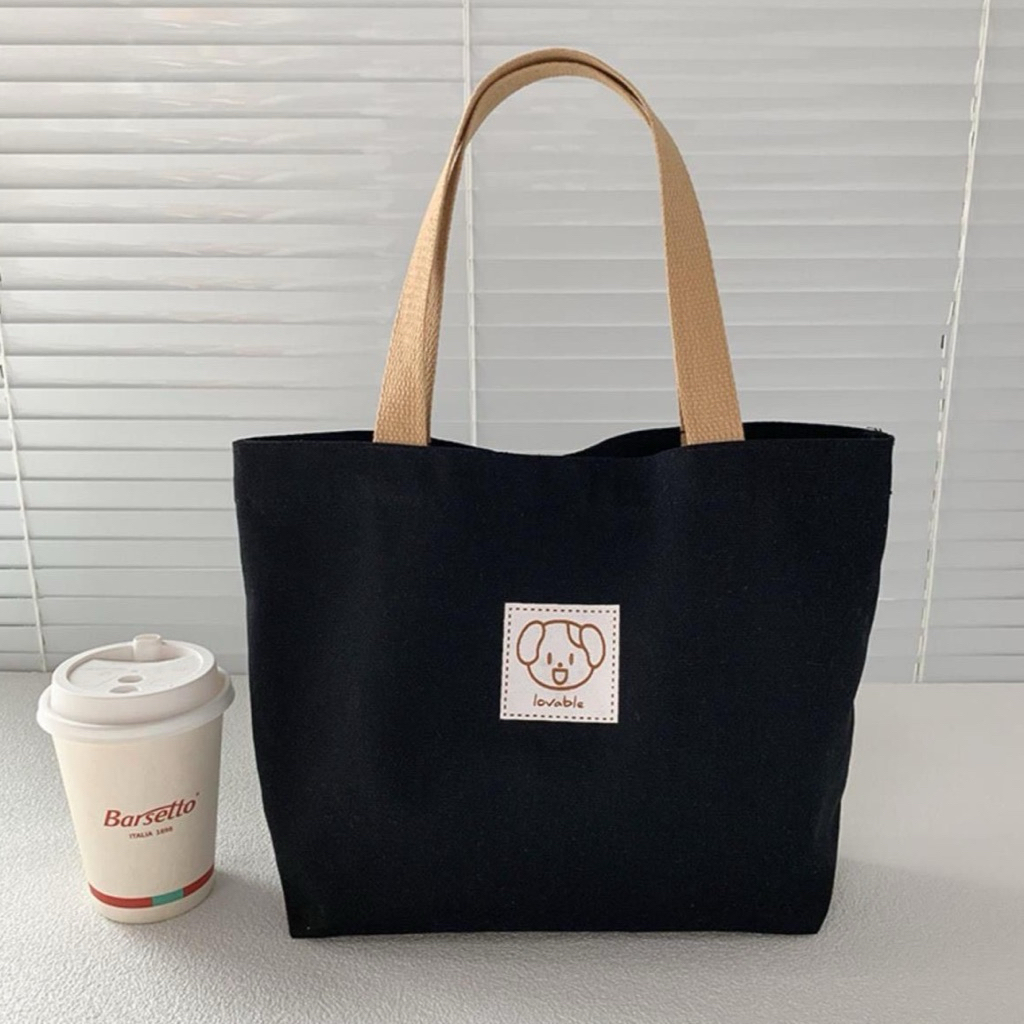 túi tote vải bố đựng đồ đi làm, đựng đồ bỉm sữa có khoá kéo vải bố chống nước tote gấu | BigBuy360 - bigbuy360.vn