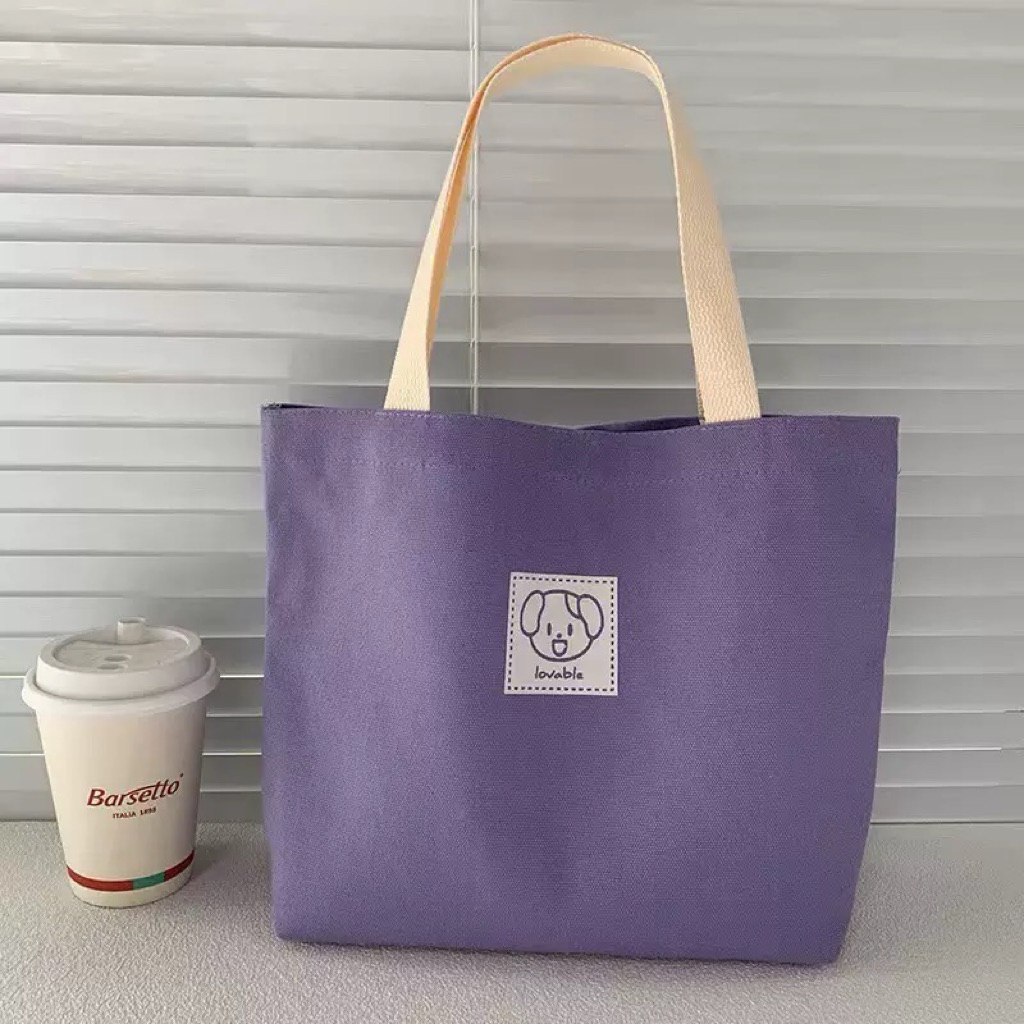 túi tote vải bố đựng đồ đi làm, đựng đồ bỉm sữa có khoá kéo vải bố chống nước tote gấu | BigBuy360 - bigbuy360.vn