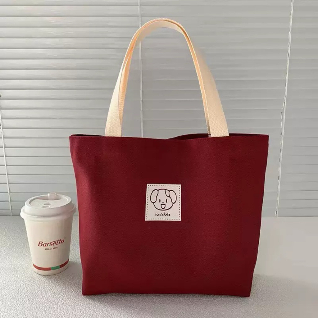 túi tote vải bố đựng đồ đi làm, đựng đồ bỉm sữa có khoá kéo vải bố chống nước tote gấu | BigBuy360 - bigbuy360.vn