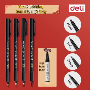 Bút Thư Pháp Chữ Hán Deli – Có Thể Đổ Mực, Phù Hợp Luyện Viết