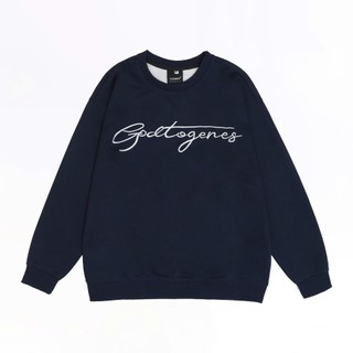 Áo Sweater Cổ Tròn Nam Nữ Form Suông Vải Nỉ 2 Da Thêu Chữ Phong Cách Mới S12