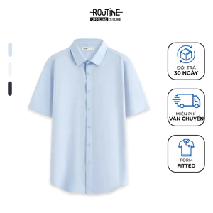 Áo Sơ Mi Nam Tay Ngắn Sợi Coffee Trơn Form Fitted - Routine 10S25SHS011R1