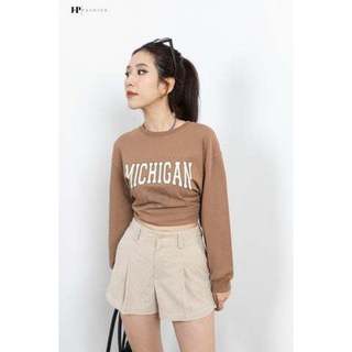 Quần Ngắn Nữ JP Fashion Nhung Tăm, Thiết Kế Xếp Ly Hack Vòng Ba, Phong Cách Trendy Retro Hút Mắt 15009586